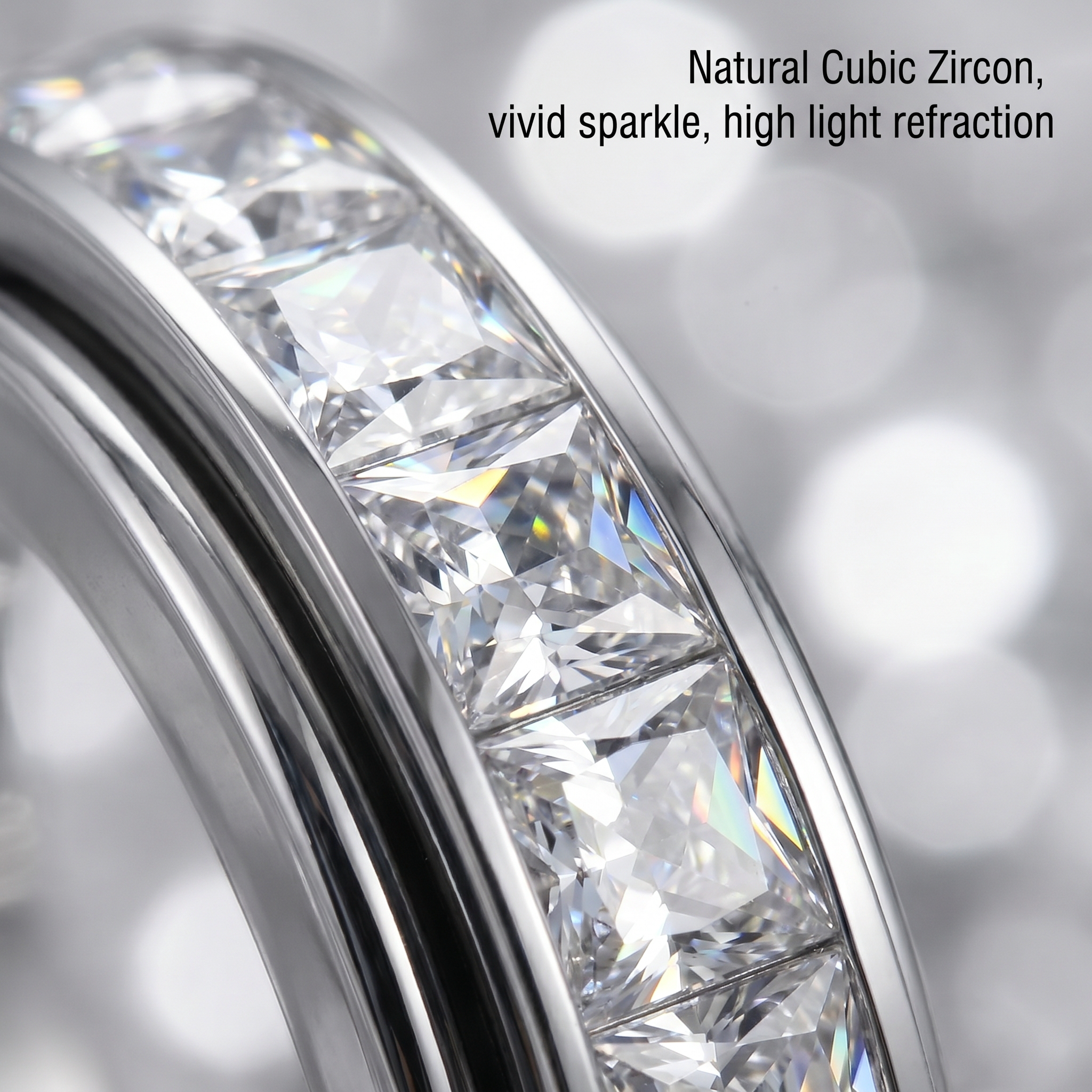 Single Row Crystal Spin Fidget Ring｜Sizes 5-12